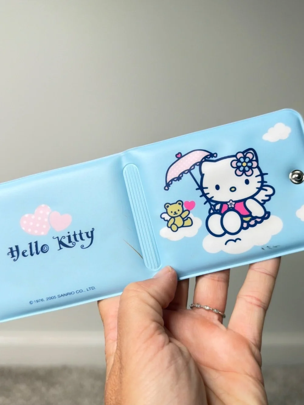 Vintage 2005 Hello Kitty Blue Graphic Wallet